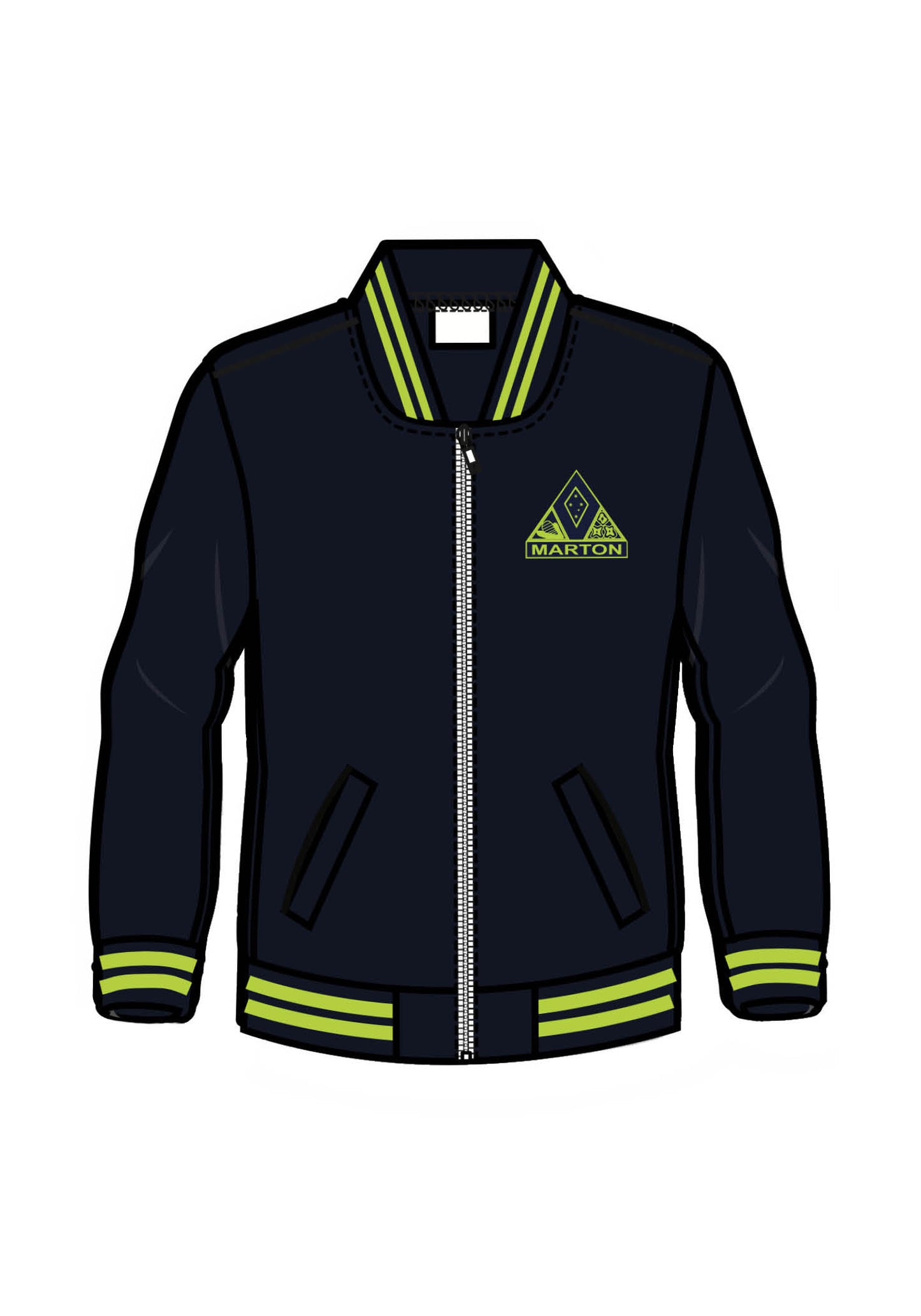 Marton Public Zip Fleece Jacket Navy