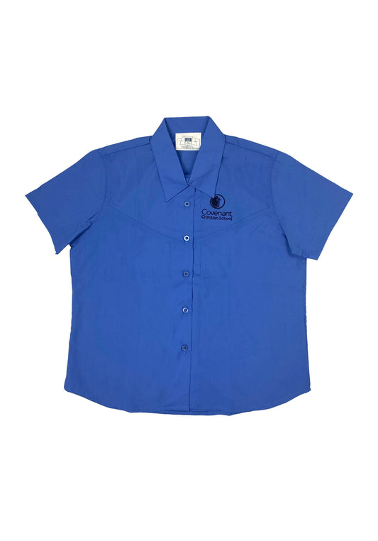 Covenant Christian Girls Short Sleeve Shirt Blue